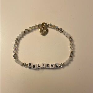 Believe Beaded Bracelet with Gold Accents